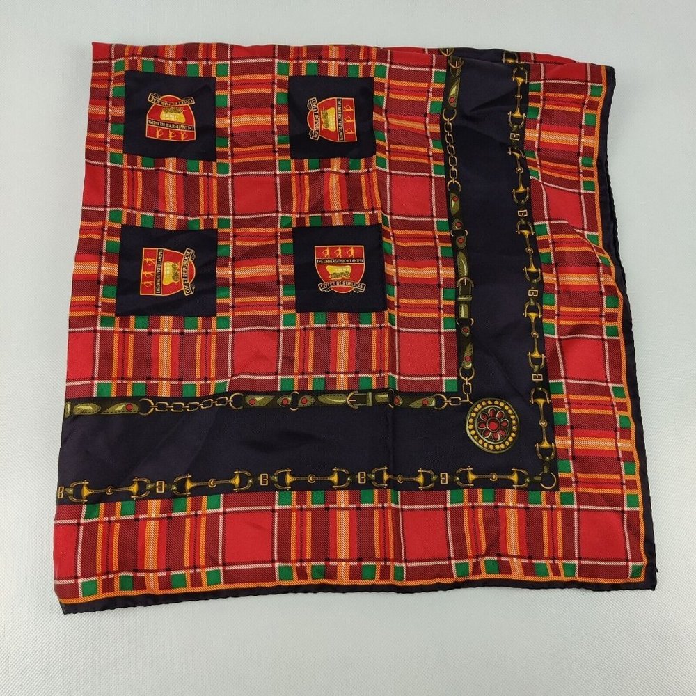 Harold Powell 100% Silk University Oklahoma OU Square Scarf Civi Et Reipublicae